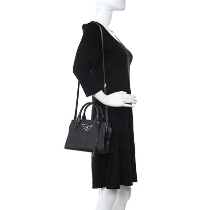 Prada Saffiano Cuir Calfskin Small Kristen Black 2 of 10