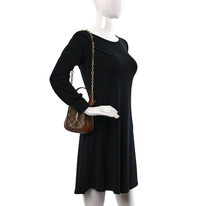 Gucci New Canvas Charisma Calfskin Crystal GG Monogram Mini Jackie 1961 Hobo Camel Ebony 2 of 9