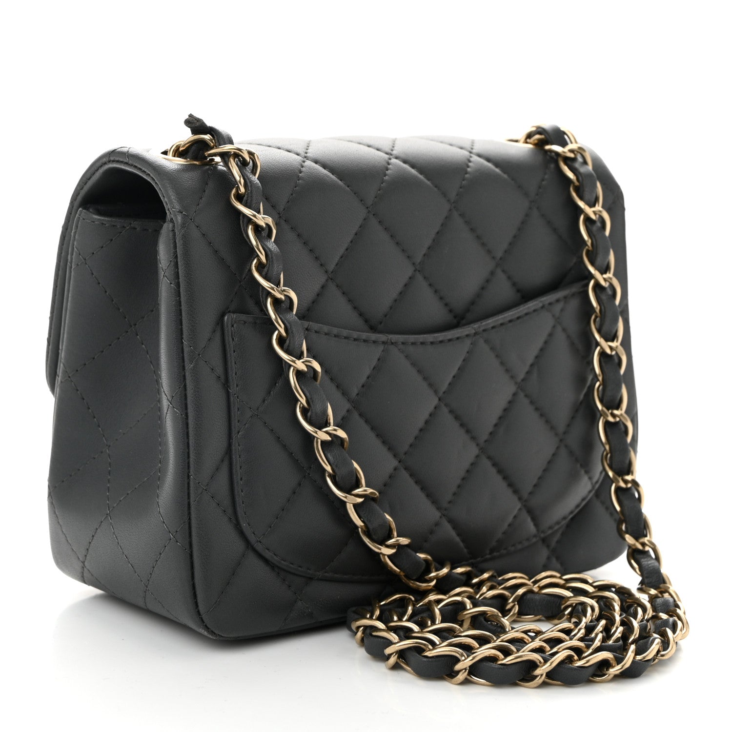 Chanel Lambskin Quilted Mini Square Flap Dark Grey 3 of 11