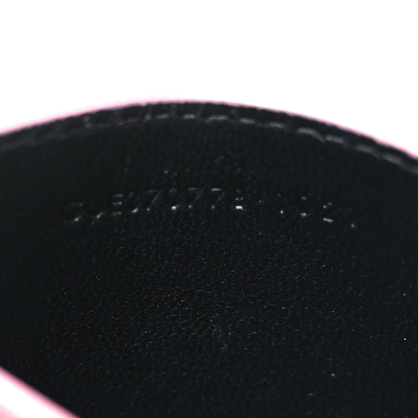 Metallic Calfskin Monogram Credit Card Case Pink