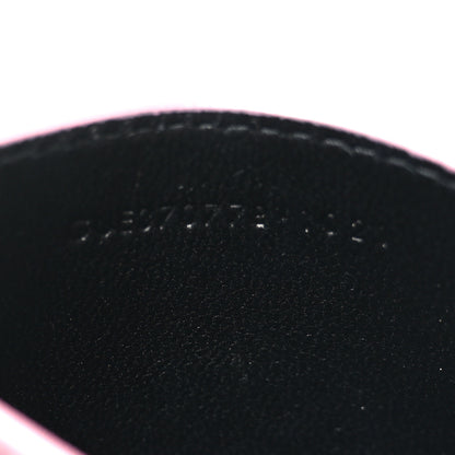 Saint Laurent Metallic Calfskin Monogram Credit Card Case Pink 7 of 8