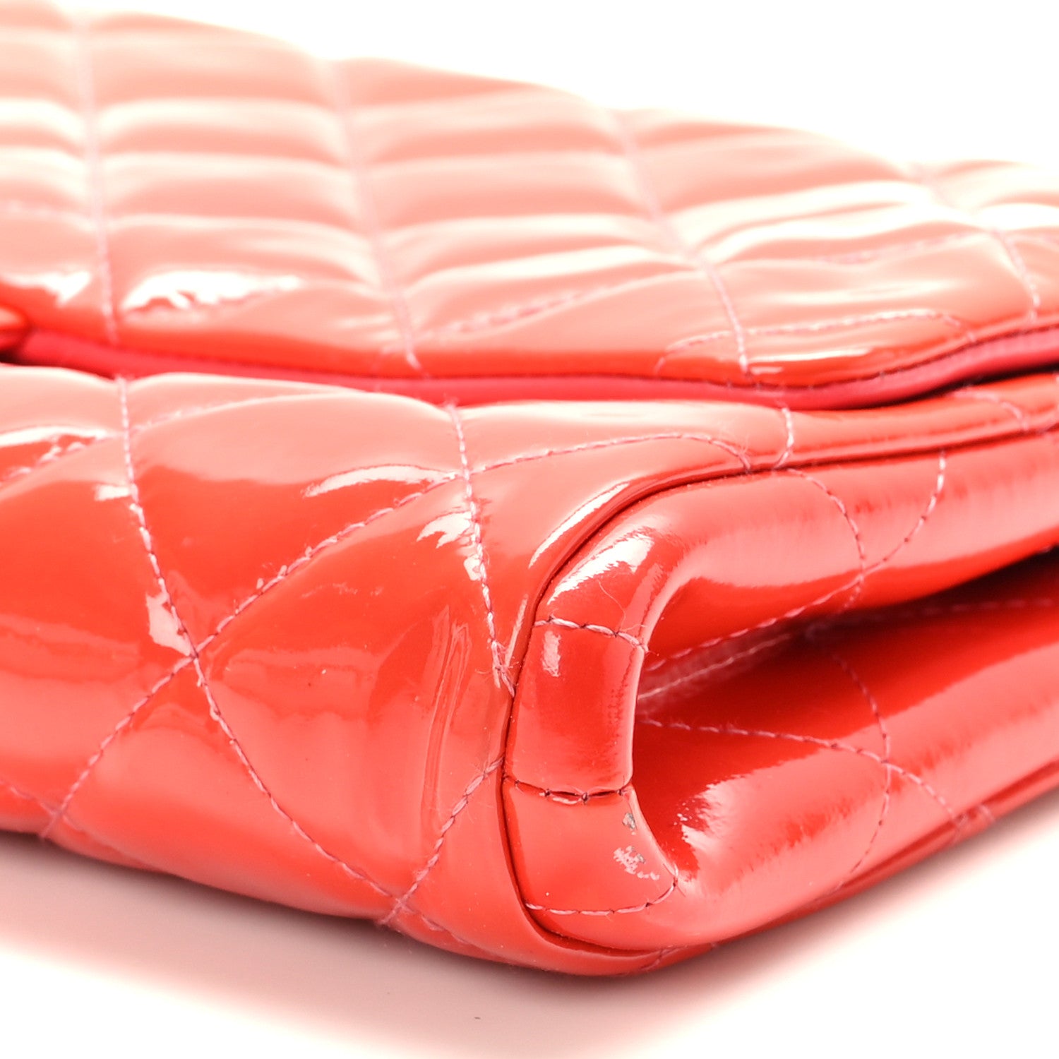 Chanel Patent Quilted Clutch With Chain Flap Fuchsia 9 of 9
