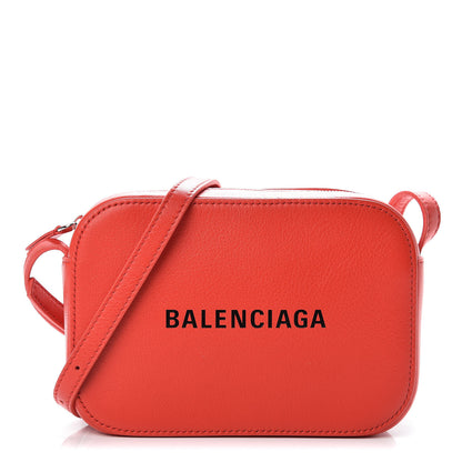 Balenciaga Smooth Calfskin Logo XS Everyday Camera Bag Vivid Red Black 1 of 10