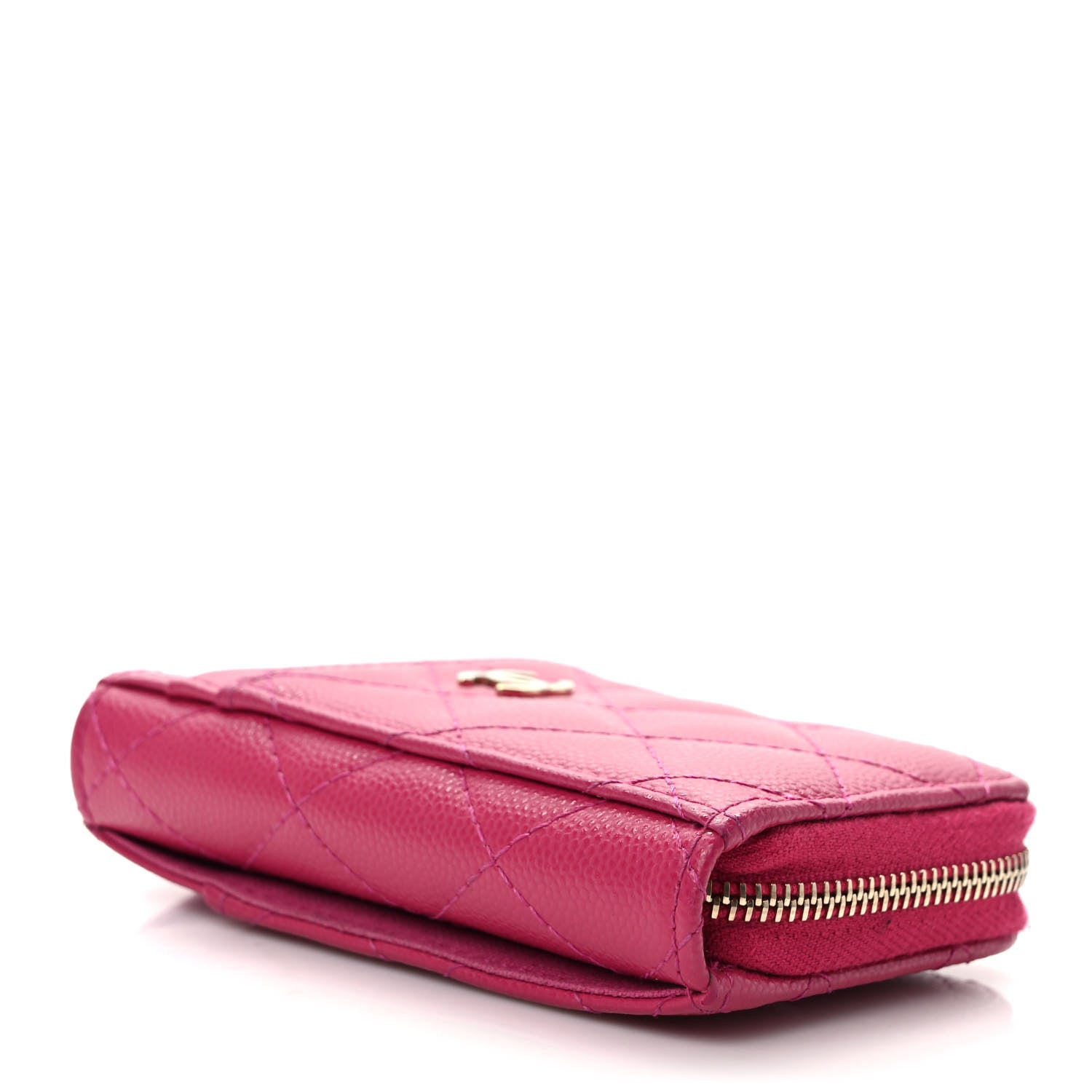 Chanel Caviar Quilted Zip Card Holder Fuchsia 4 of 7