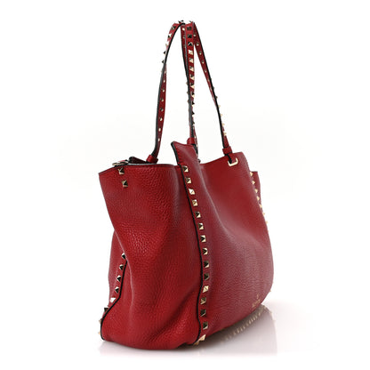 Valentino Garavani Vitello Medium Rockstud Tote Rosso Valentino 3 of 10