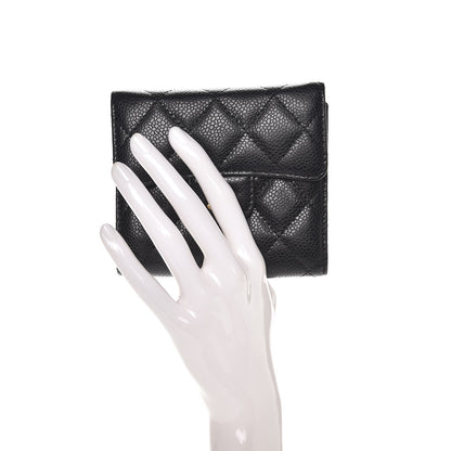 Chanel Caviar Quilted Compact Flap Wallet Black 2 of 8