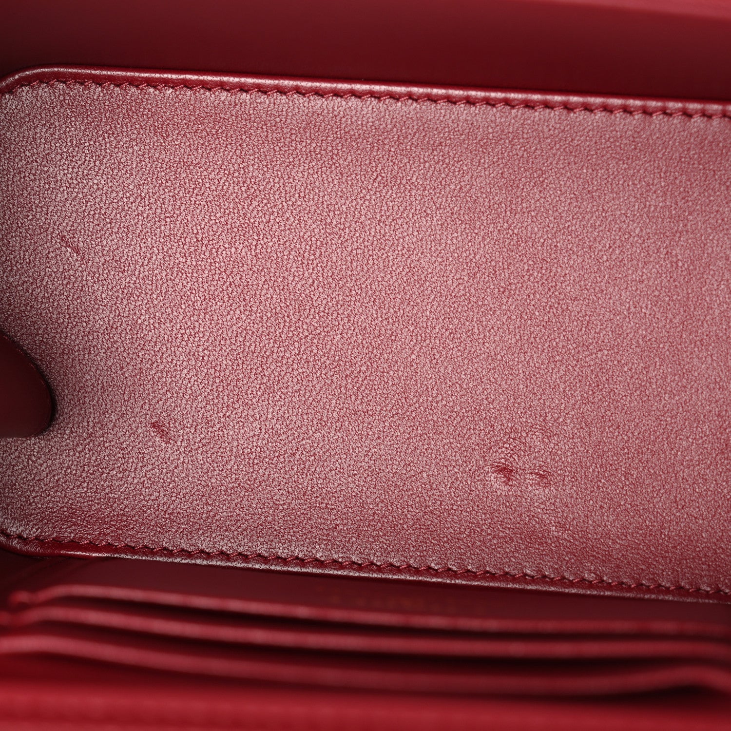Chanel Lambskin Quilted Small Top Handle Vanity Case With Chain Burgundy 11 of 11