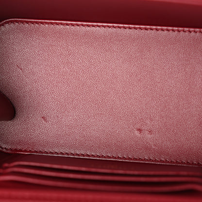 Chanel Lambskin Quilted Small Top Handle Vanity Case With Chain Burgundy 11 of 11