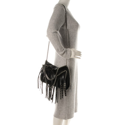 Stella McCartney Faux Leather Mini Falabella Studded Fringe Tote Black 2 of 7