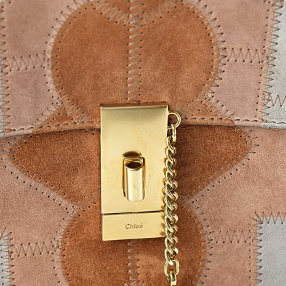 Chloe Suede Calfskin Patchwork Drew Shoulder Bag Motty Grey 12 of 15