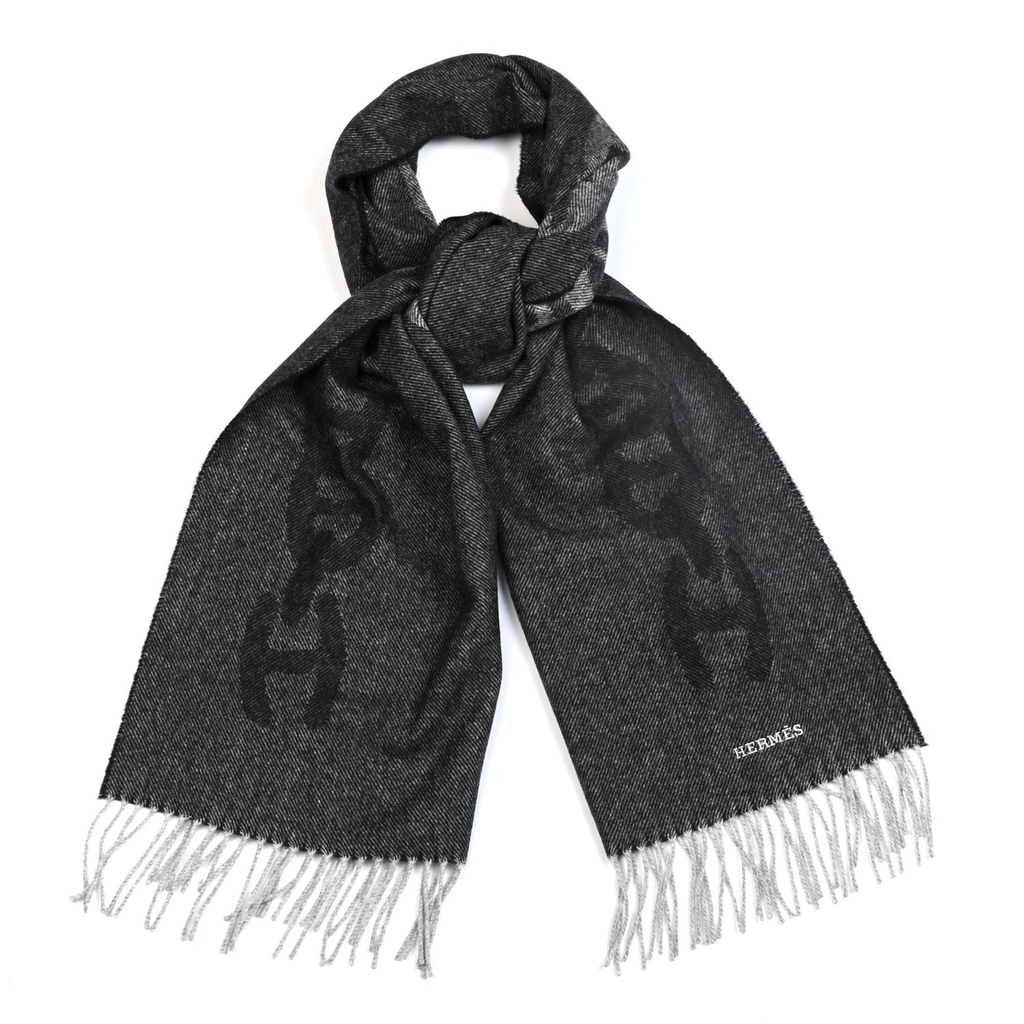 Cashmere Crazy Chain Muffler Anthracite Flanelle