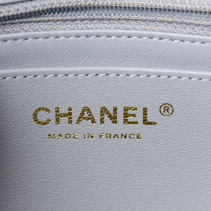 Chanel Lambskin Chevron Quilted Mini Rectangular Flap Grey 6 of 12