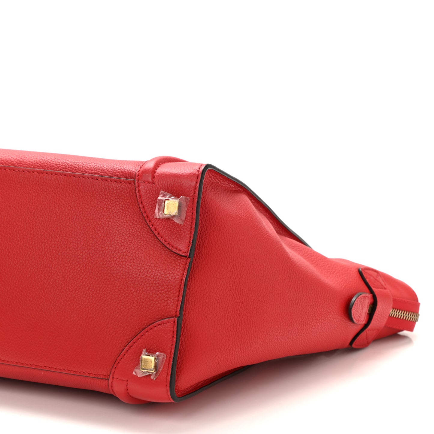 Drummed Calfskin Mini Luggage Coquelicot