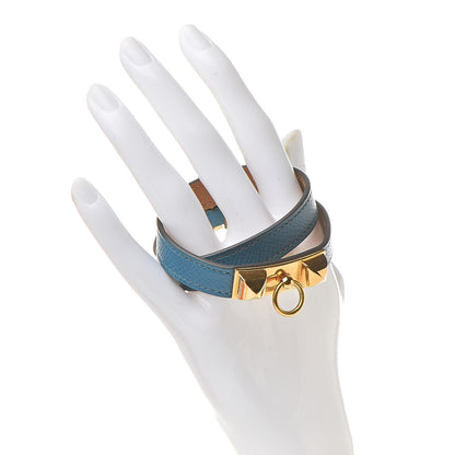 Hermes Epsom Rivale Double Tour Bracelet M Bleu Izmir 2 of 8
