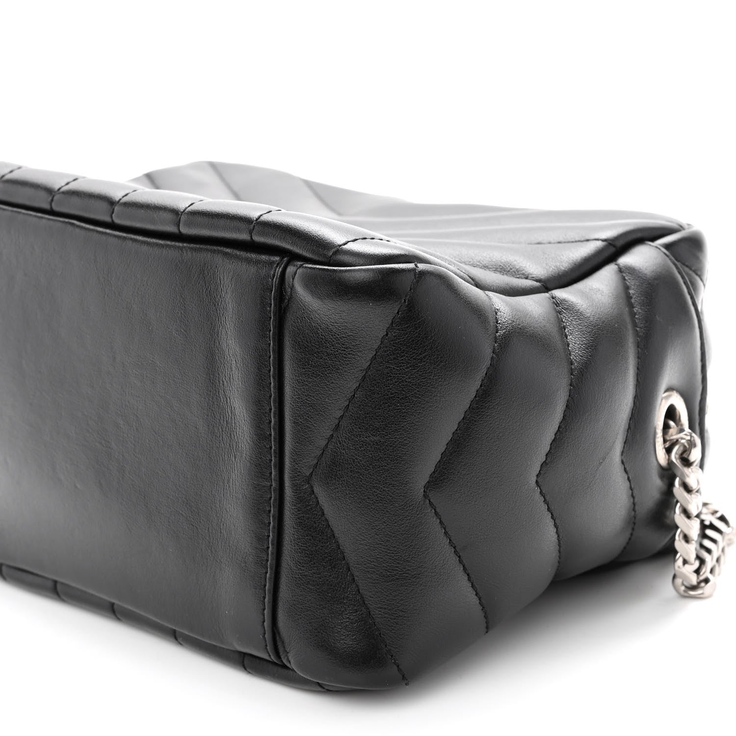 Saint Laurent Calfskin Y Quilted Monogram Small Loulou Bowling Bag Black 9 of 9