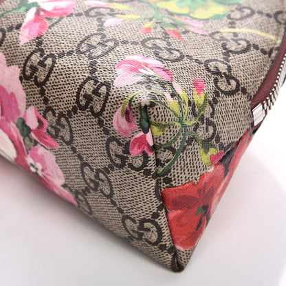 Gucci GG Supreme Monogram Blooms Large Pouch Cosmetic Case Beige Multicolor Dry Rose 9 of 12