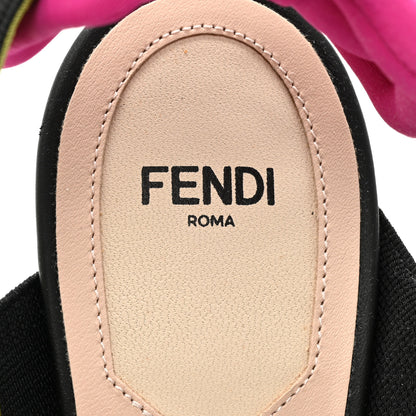 Fendi Technical Mesh FF Rainbow Beaded Colibri 85mm Slingback Pumps 38.5 Tobacco Black Multicolor 7 of 8