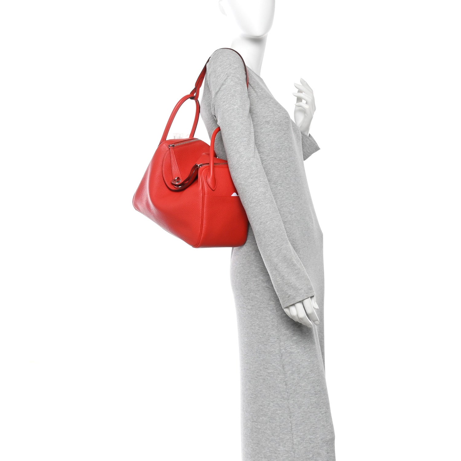 Hermes Taurillon Clemence Lindy 30 Rouge Tomate 2 of 10
