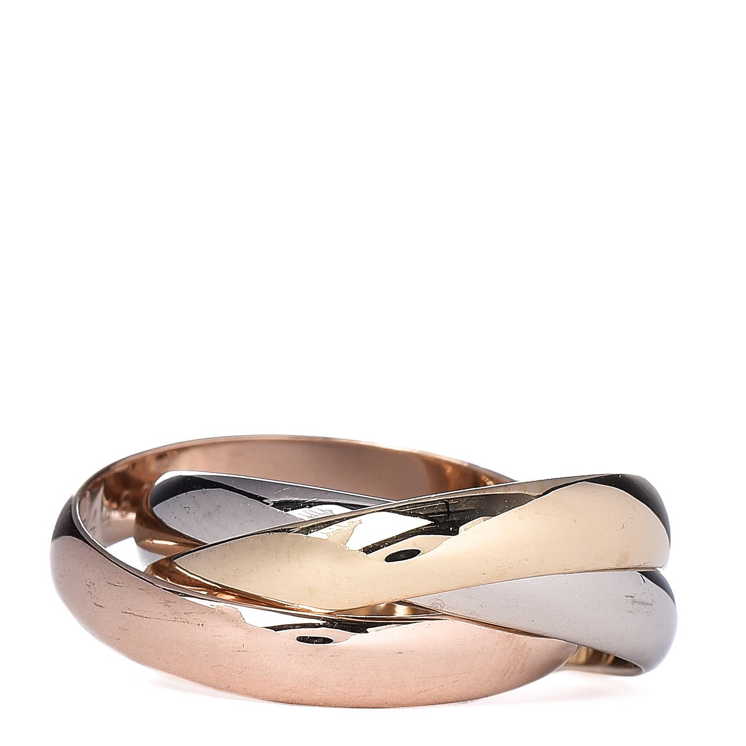 Cartier 18K Pink Yellow White Gold Classic Les Must De Trinity Ring 51 5.75 3 of 5