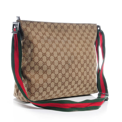 Gucci Monogram Web Medium Flat Messenger Bag Dark Brown 3 of 7