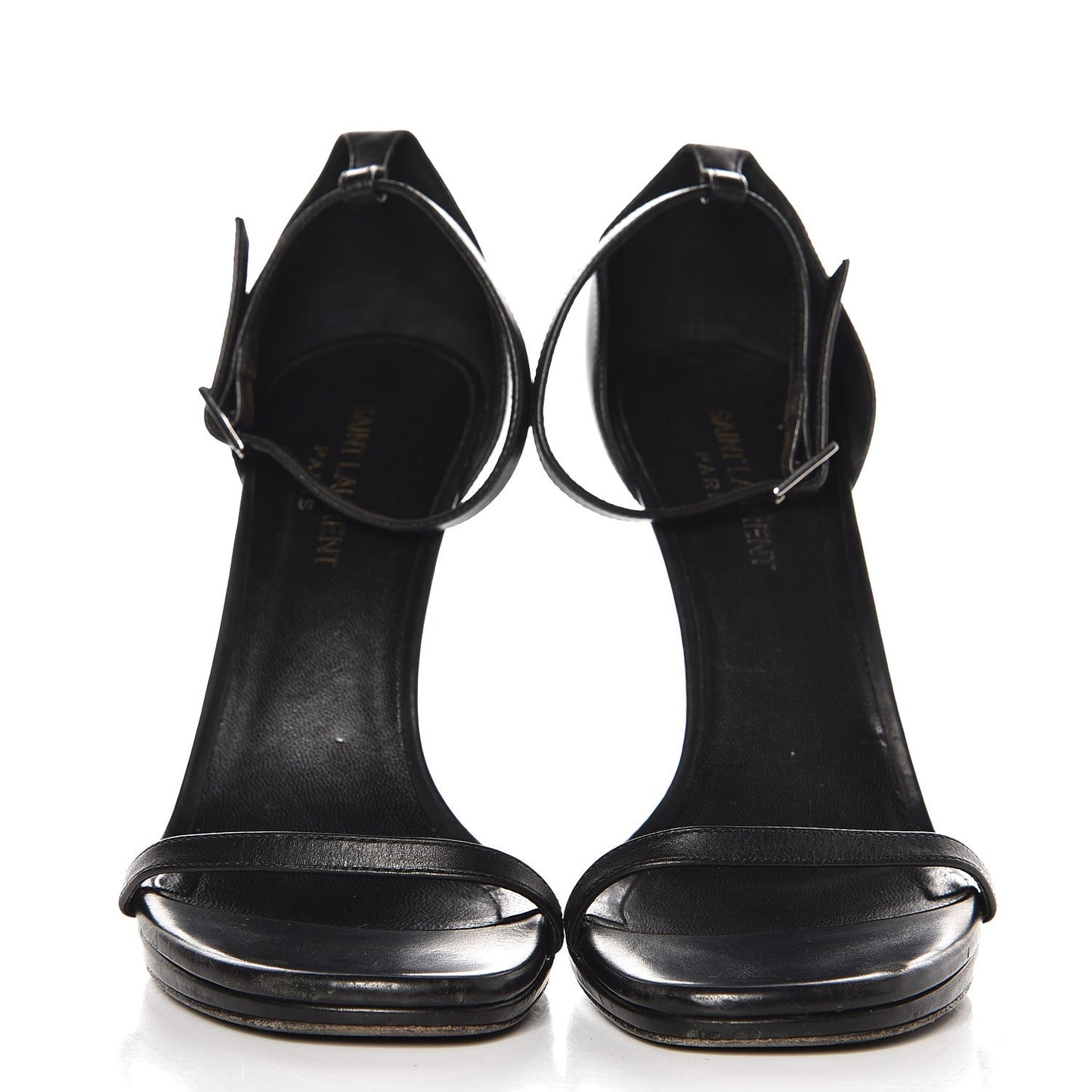 Calfskin Jane 110 Ankle Strap Sandals 38 Black