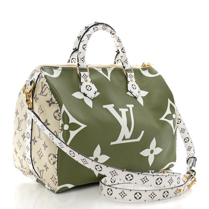 Louis Vuitton Monogram Giant Speedy Bandouliere 30 Kaki Beige 3 of 10