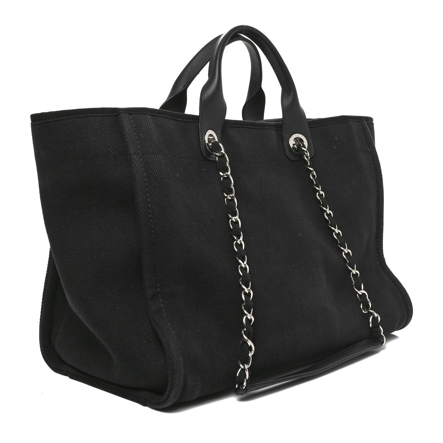 Canvas Pearl Medium Deauville Tote Black