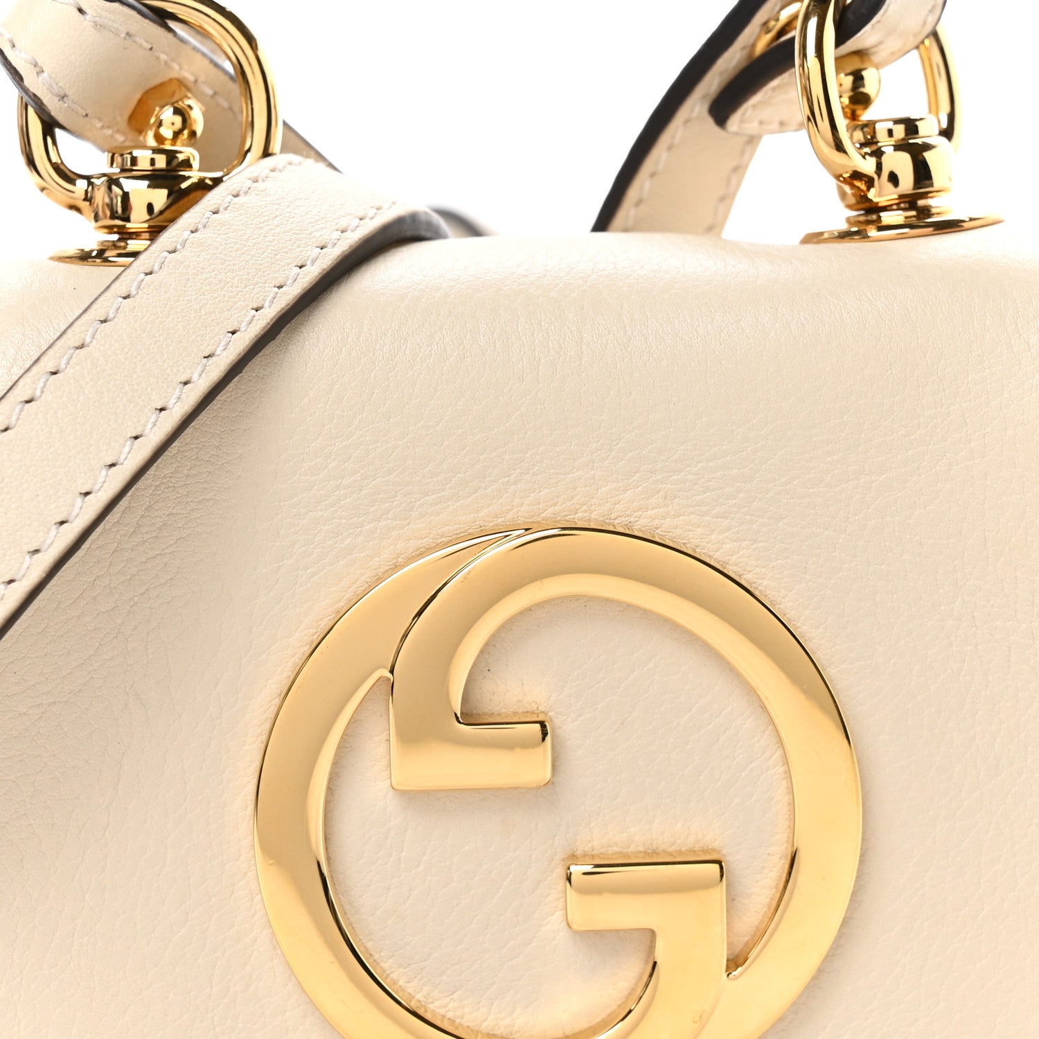 Gucci Roxy Calfskin Blondie Card Case Wallet with Strap Mystic White 8 of 10