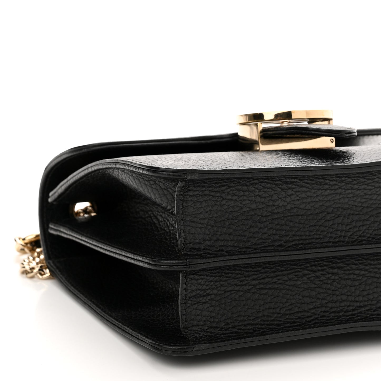 Dollar Calfskin Small Interlocking G Shoulder Bag Black