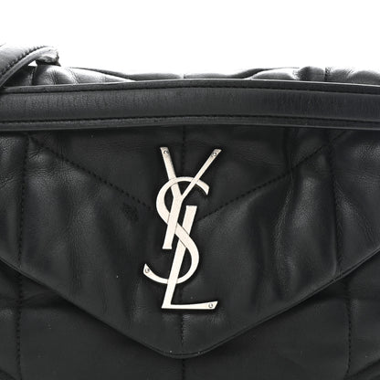 Saint Laurent Lambskin Quilted Small Loulou Puffer Monogram Chain Satchel Black 8 of 14
