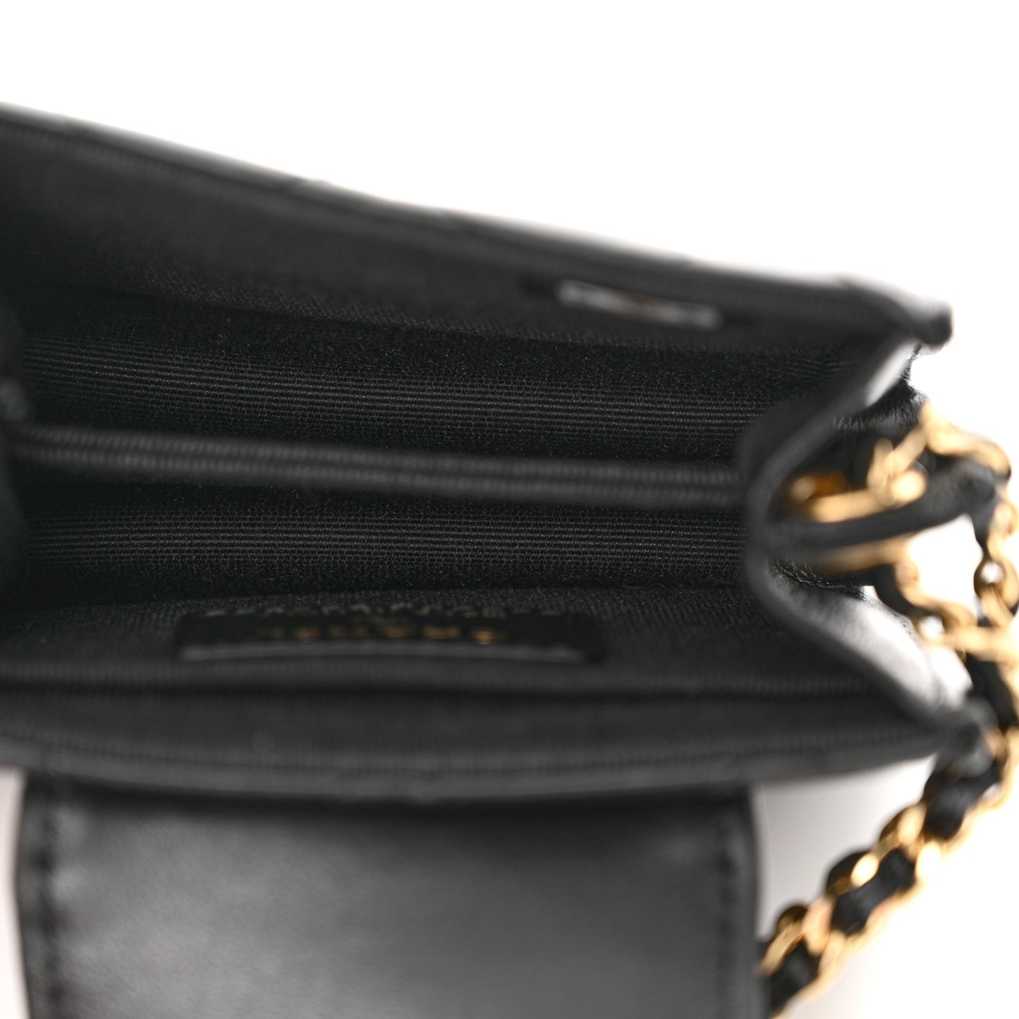 Lambskin Quilted Mini Accordion Clutch With Chain Black