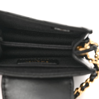 Chanel Lambskin Quilted Mini Accordion Clutch With Chain Black 5 of 11