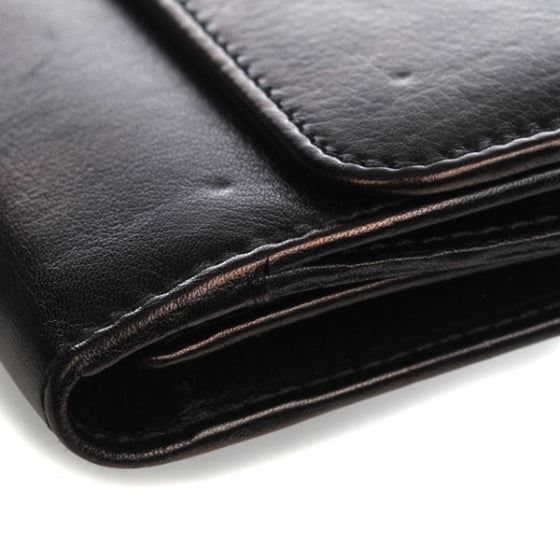 Leather Britt Continental Wallet Black