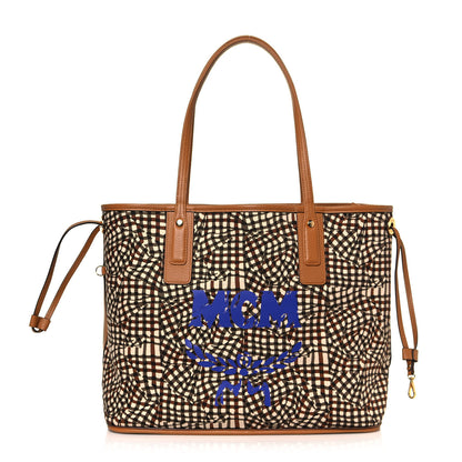 MCM Visetos Medium Liz Reversible Shopper Tote Cognac 11 of 19