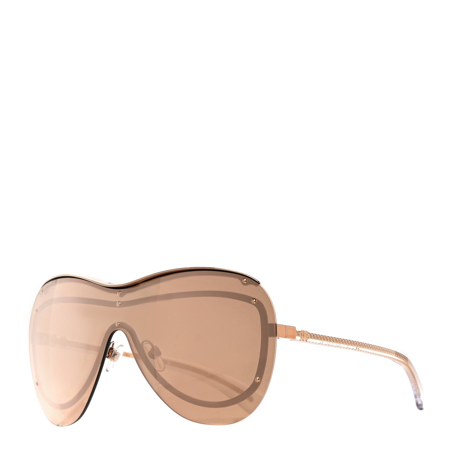 Rimless Shield Chain Sunglasses 71262 Gold