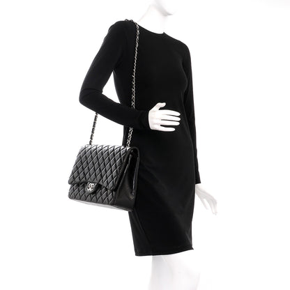 Chanel Lambskin Quilted Maxi Double Flap Black 2 of 8