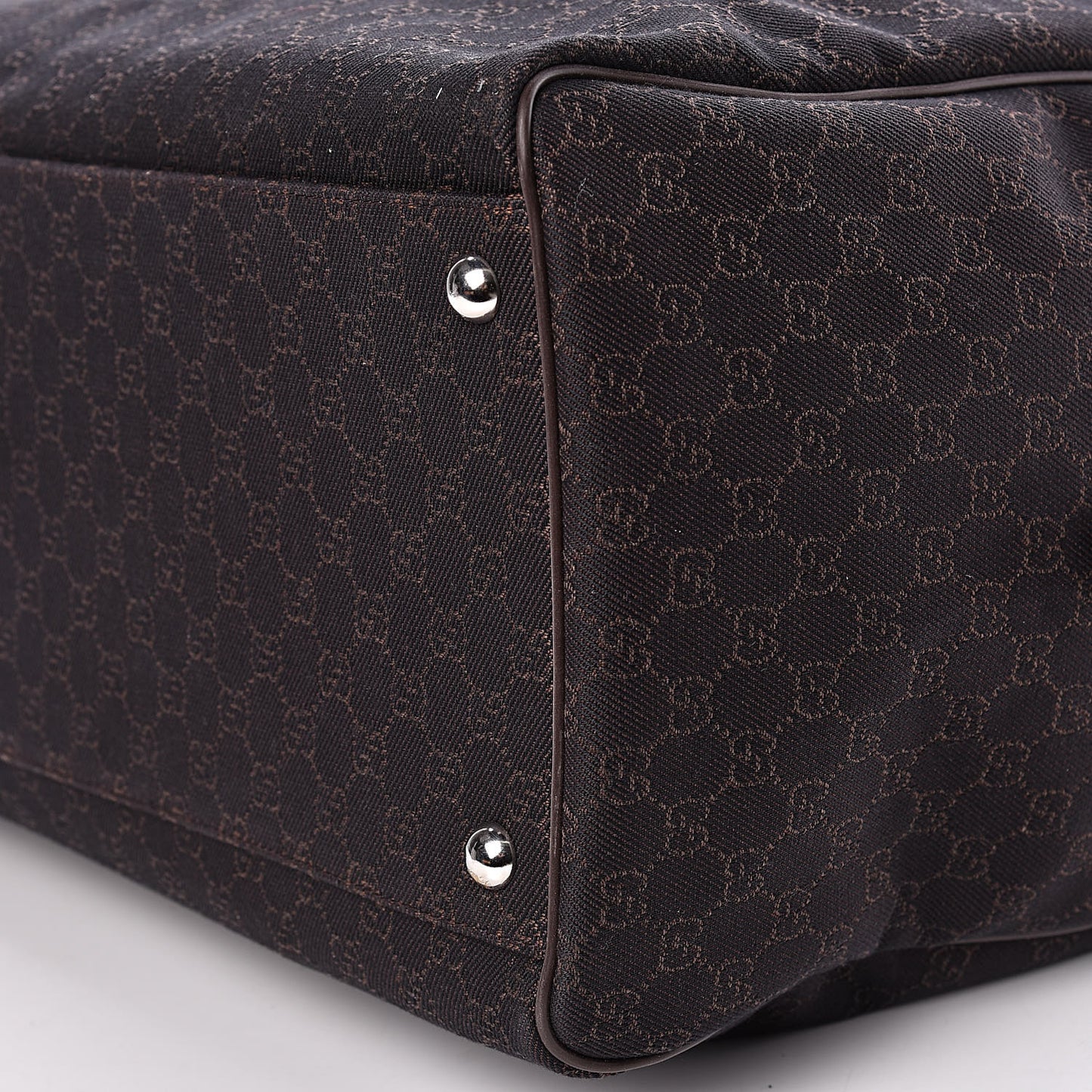 Denim Monogram Large Carry On Duffle Dark Brown