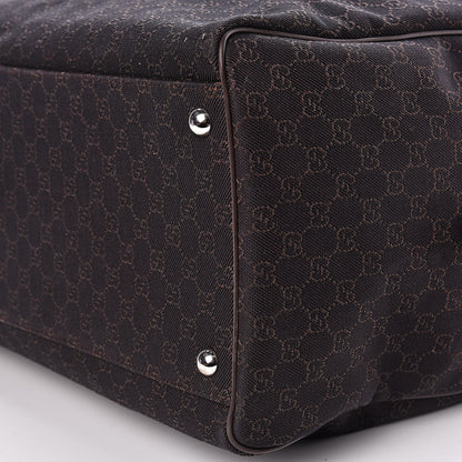 Gucci Denim Monogram Large Carry On Duffle Dark Brown 9 of 10