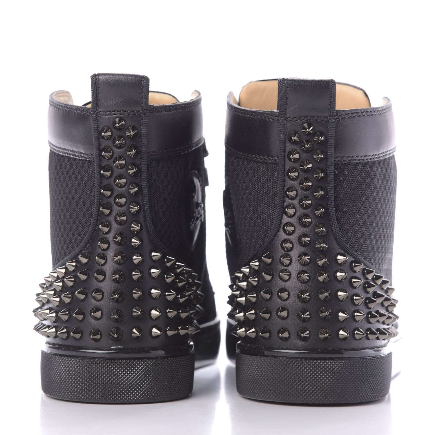 Christian Louboutin Calf Mesh AC Lou Spikes 2 Flat Sneakers 43.5 Black 5 of 10