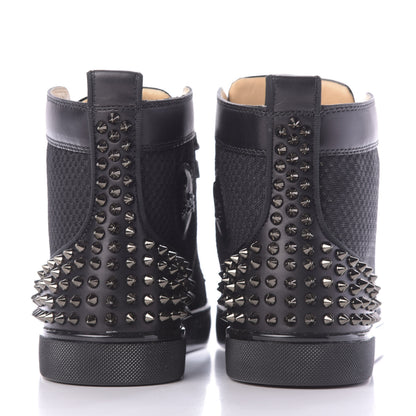 Christian Louboutin Calf Mesh AC Lou Spikes 2 Flat Sneakers 43.5 Black 5 of 10