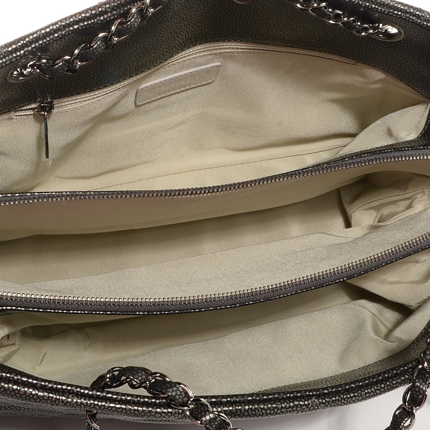 Caviar Timeless CC Shopping Tote Dark Silver