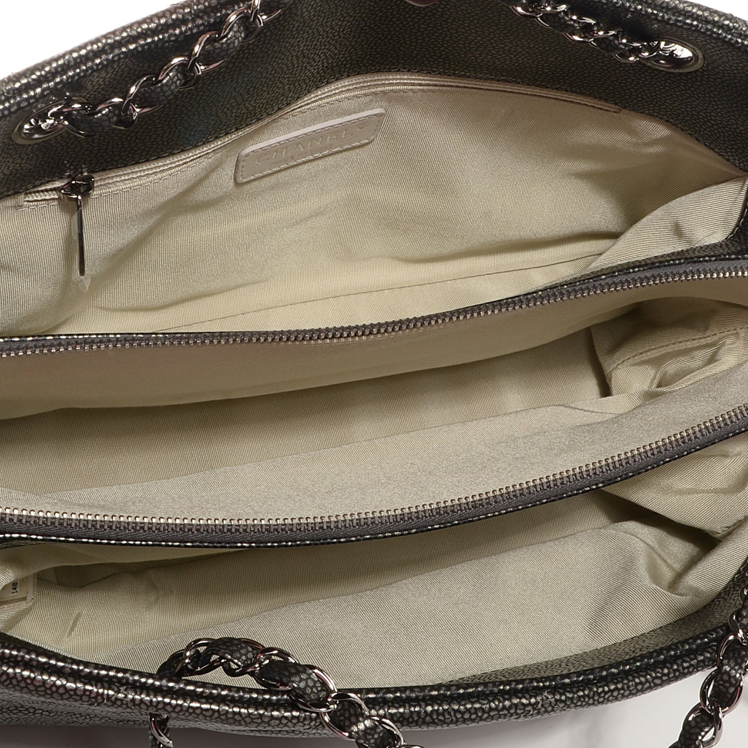 Chanel Caviar Timeless CC Shopping Tote Dark Silver 5 of 7