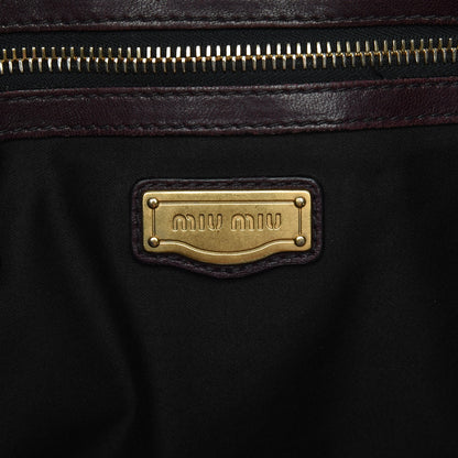 Miu Miu Nappa Matelasse Shopping Tote Brown 8 of 11
