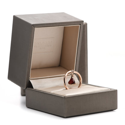 Bulgari 18K Rose Gold Diamond Carnelian Divas' Dream Charm Ring 51 5.75 6 of 6