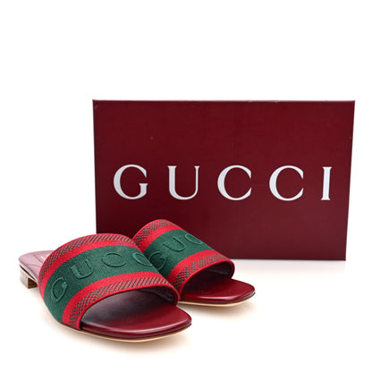 Gucci Canvas Web Womens Slide Sandals 40 Red Bordeaux 9 of 9