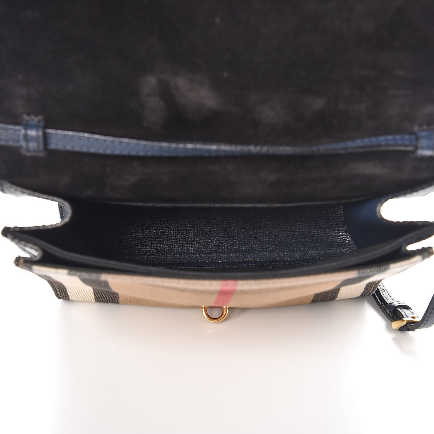 Derby Calfskin House Check Small Macken Crossbody Bag Ink Blue