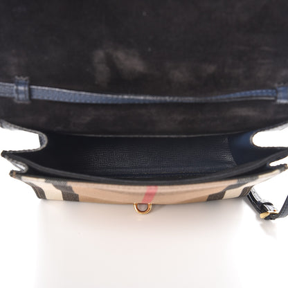 Burberry Derby Calfskin House Check Small Macken Crossbody Bag Ink Blue 5 of 11