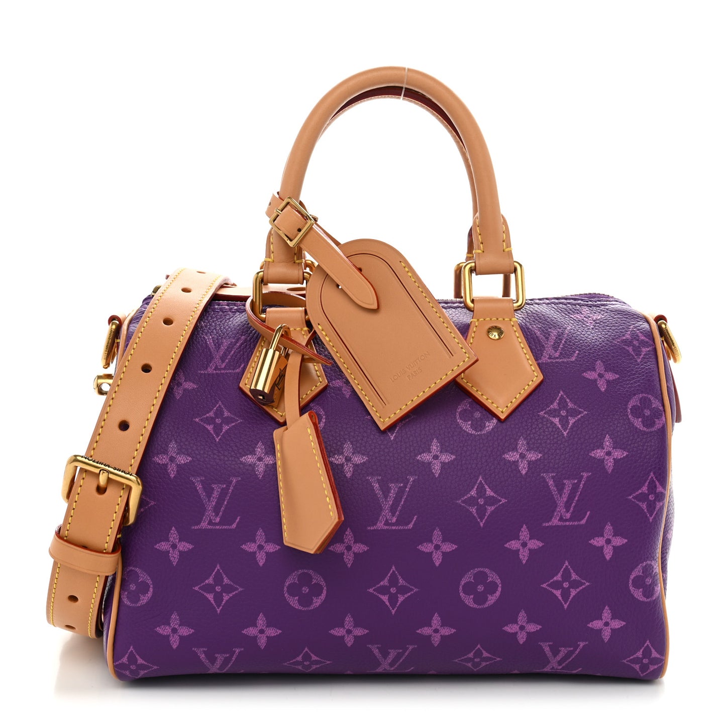 Calfskin Monogram Speedy P9 Bandouliere 25 Lotus Purple