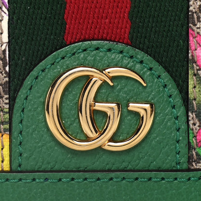 Gucci GG Supreme Monogram Flora Web Ophidia Card Case Green 7 of 10