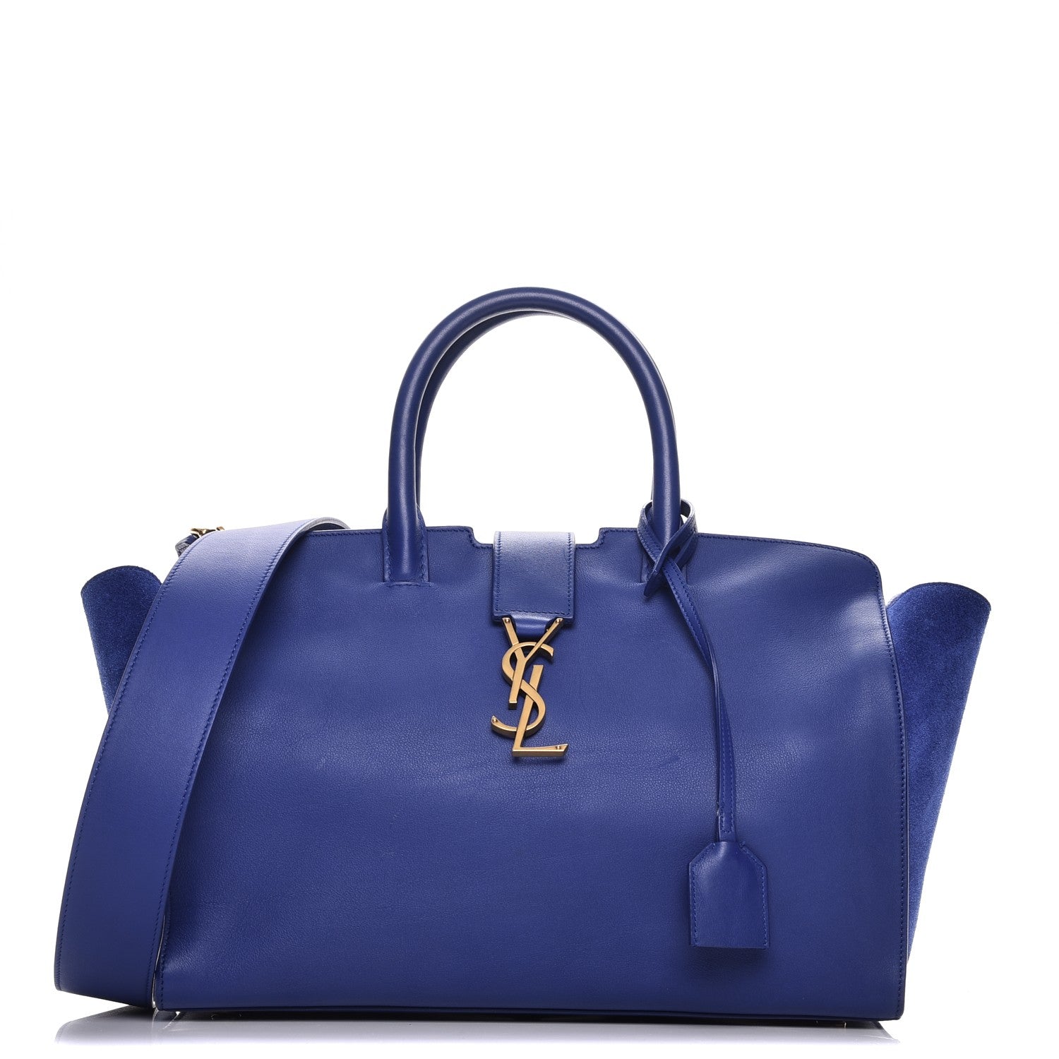 Saint Laurent Calfskin Suede Small Monogram Downtown Cabas Ultramarine 1 of 12